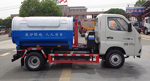 福田3立方純電動(dòng)車廂可卸式垃圾車